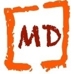 icon with square brackets surrounding a text “MD”